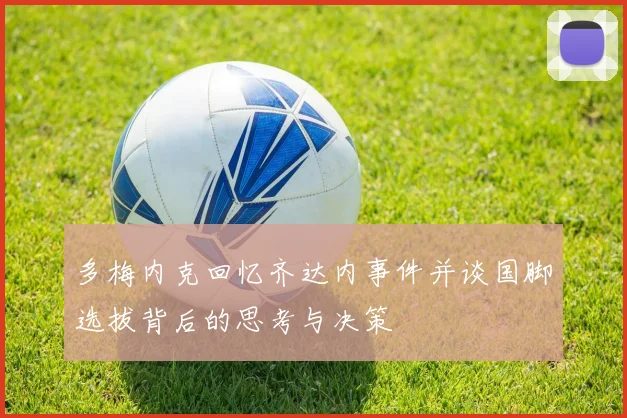 多梅内克回忆齐达内事件并谈国脚选拔背后的思考与决策